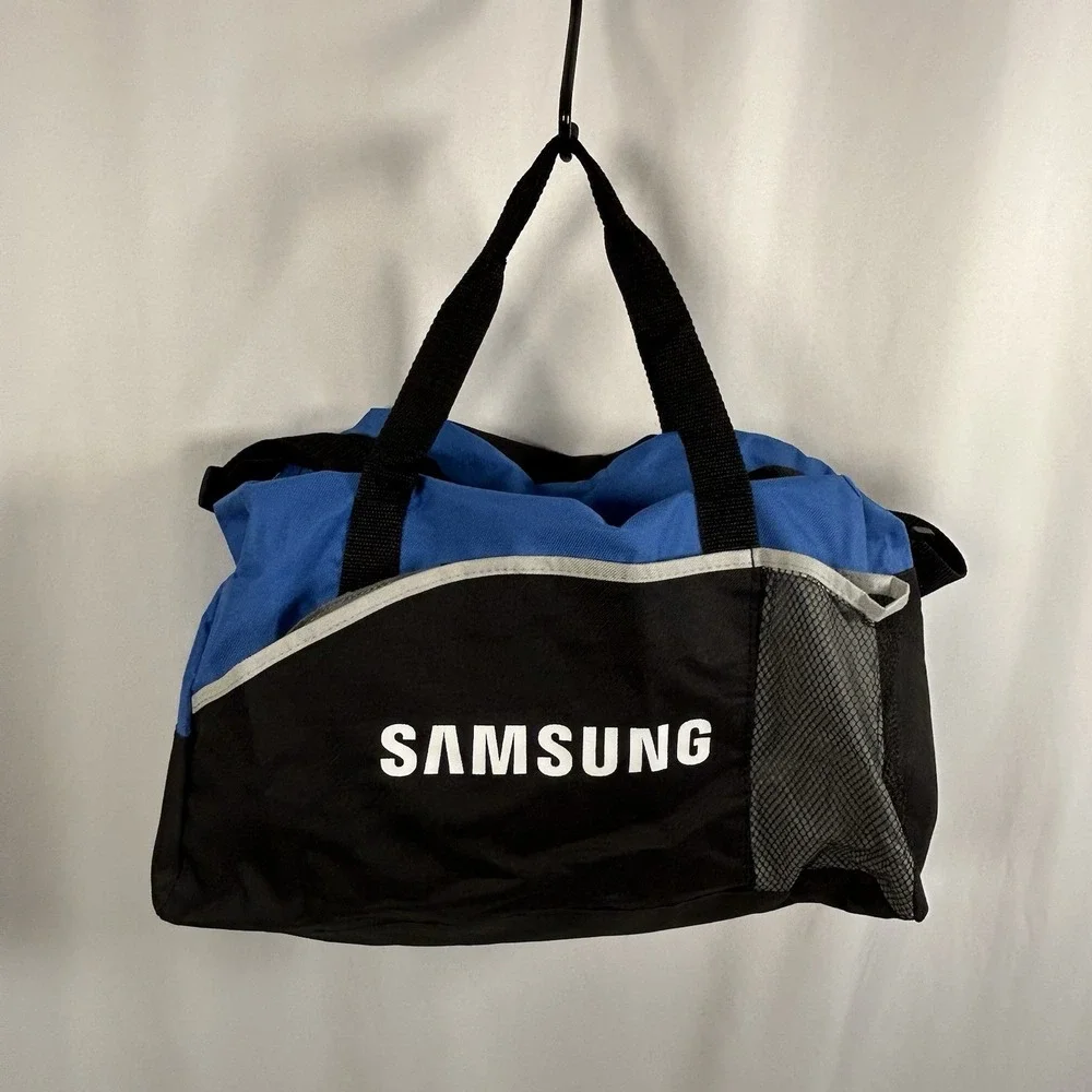 SAMSUNG Duffel Bag Gym Bag Black Blue Gray Zip 17